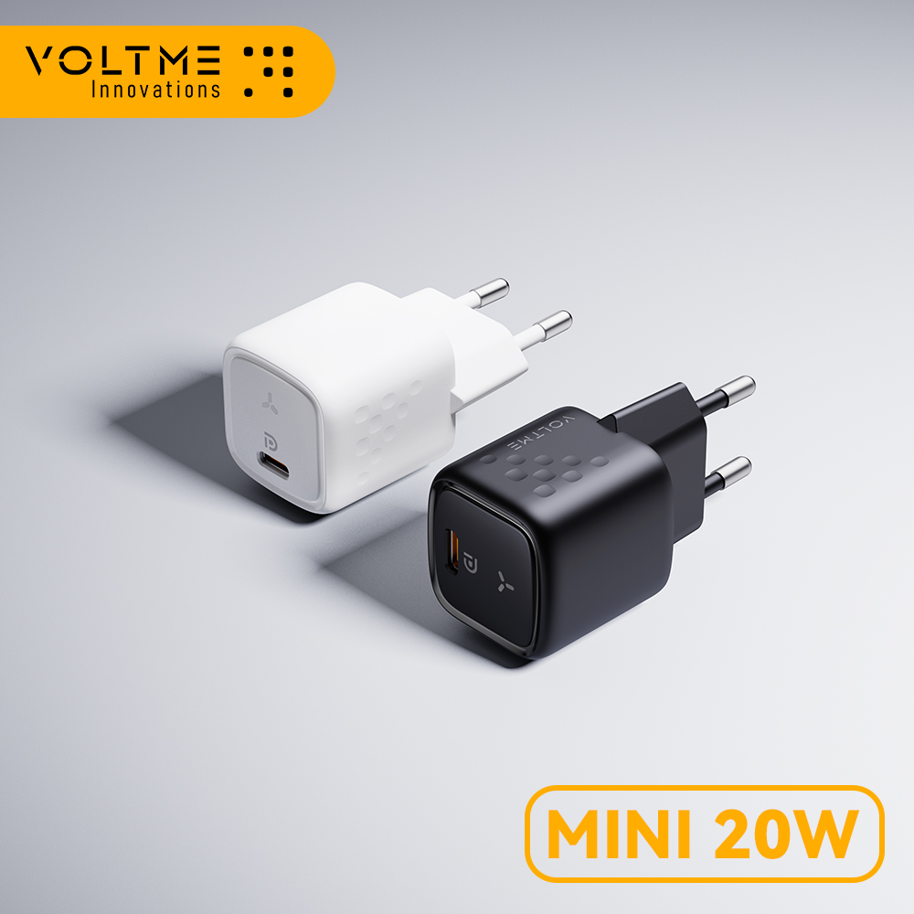 [R$22 Moedas/ Taxa Inclusa] Carregador Voltme 20w mini usb tipo c Carga Rápida com Cabo Nylon 1 metro