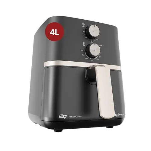 WAP Fritadeira Elétrica Air Fryer FAMILY 4 Litros, Temperatura Ajustável, Duplo Revestimento Antiaderente, 1500W 127V