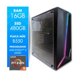 Computador Gamer AMD Ryzen 5 5600G 16GB SSD 480GB Radeon Vega 7 CertoX Stream 1042