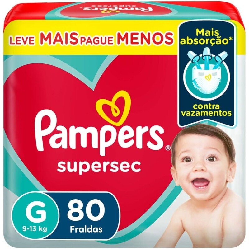 Fralda Pampers Supersec G - 80 Fraldas