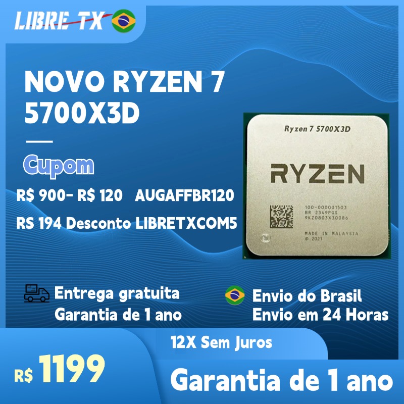 [ Do Brasil ] Processador Ryzen 7 5700X3D 8-cores/16-Theads AM4