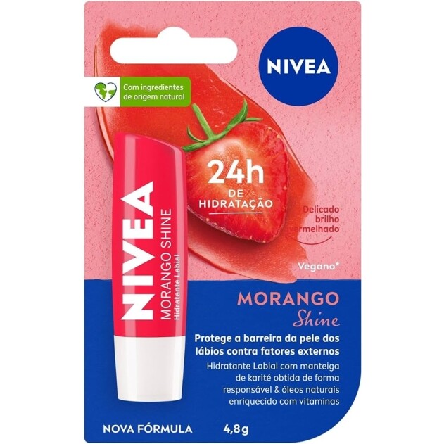 NIVEA Hidratante Labial Morango Shine 48g