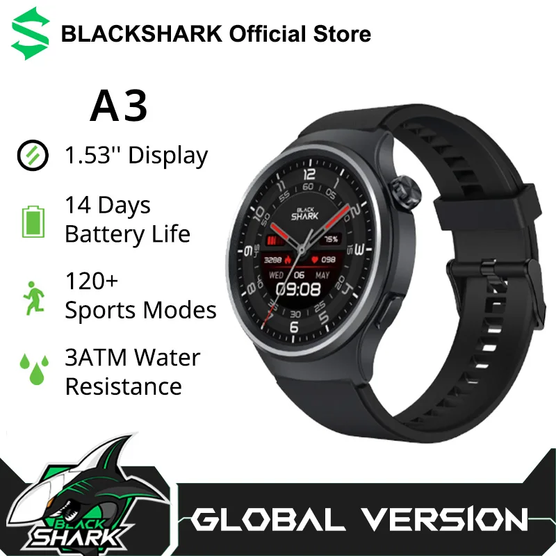 Smartwatch Black Shark A3 Tela 1.53'' 3ATM 14 Dias Bateria - Versão Global