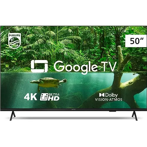 Smart TV Philips 50" 4K 50PUG7408/78, Google TV, Comando de Voz, Dolby Vision/Atmos, VRR/ALLM, Bluetooth #AmazonBR 🇧🇷