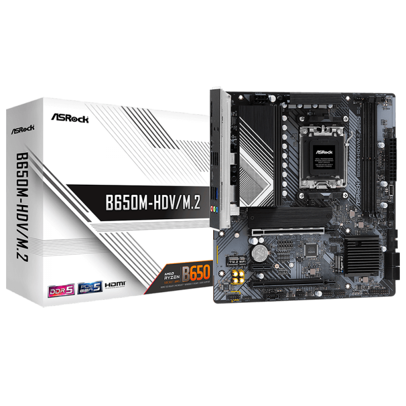 Placa Mãe ASRock B650M-HDV/M.2 Chipset B650 AMD AM5 M-ATX DDR5 90-MXBLA0-A0UAYZ