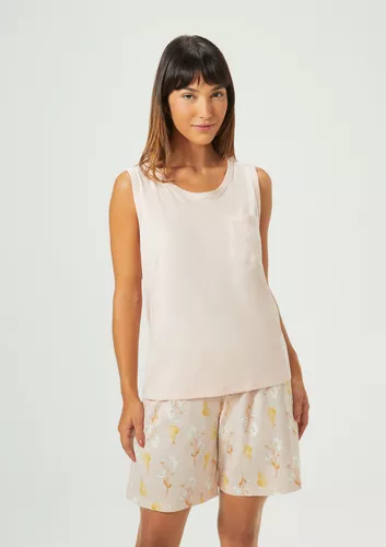 Pijama Curto Feminino Amplo Estampado Hering