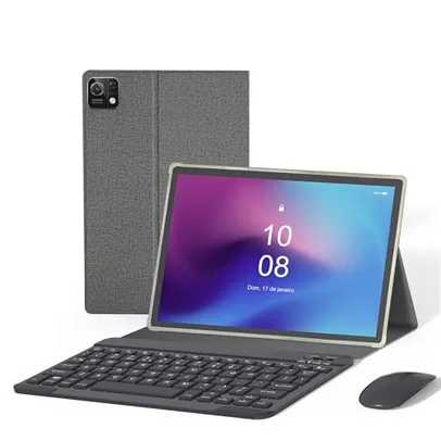 Xixaomiro 3 em 1 Tablet com Capa/Teclado/Mouse, 10.1 Polegada 1920x1200 Tela, 256GB ROM+8 GB RAM, Câmera 13MP+ 8 MP, 8000mAh Bateria