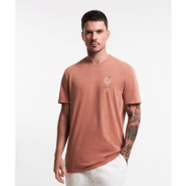 Camiseta Mang Curta com Estampa de Coquetel Marrom