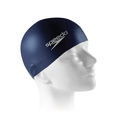 Speedo Touca de Natação Silicone Junior, Único, Azul Marinho