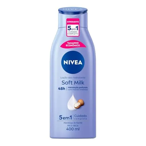 [Prime/Rec/+ por -R$12,36] NIVEA Loção Hidratante Desodorante Soft Milk 400m