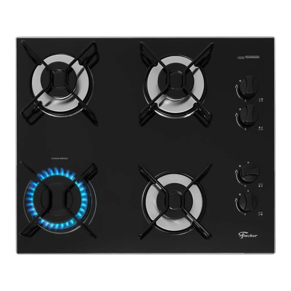 Fogão Cooktop Fischer 4 Bocas Fit Line Trempe Esmaltada Aramado - Bivolt