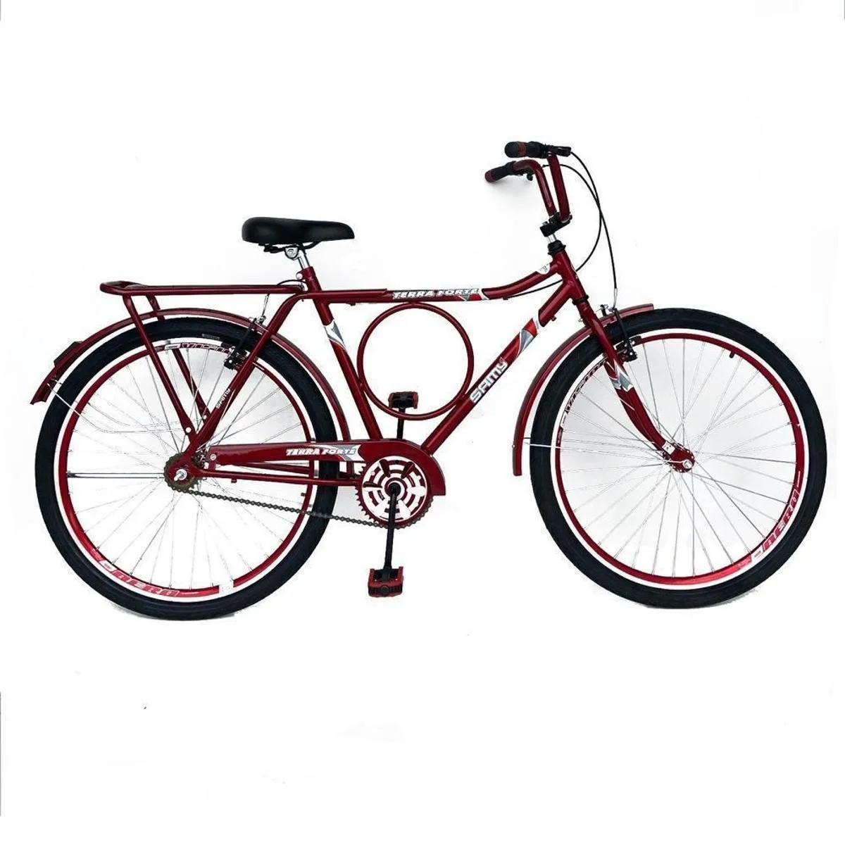 Bicicleta Aro 26 Urbana Barra Terra Forte Circular Rolamento Freio V Brake Rodas Aluminio Aero