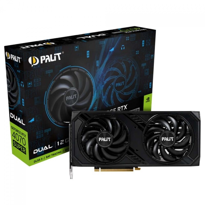 Placa de Vídeo Palit NVIDIA GeForce RTX 4070 Super Dual 12GB GDDR6X DLSS Ray Tracing NED407S019K9-1043D