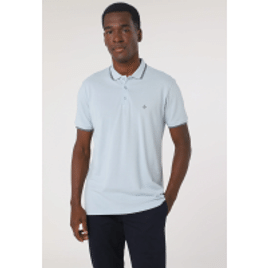 Camisa Polo Dudalina Reta Frisos Azul