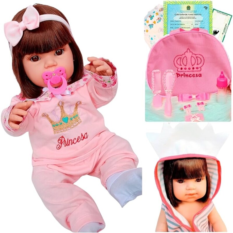 Boneca Bebê Reborn Realista Bolsa + 28 Acessórios