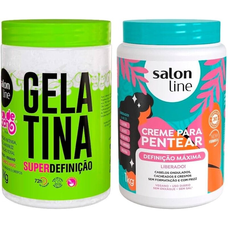 Salon Line Kit Creme Definição Máxima+Gelatina Super Definição 1kg