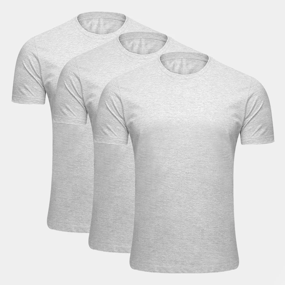 [Leve 4/Cada kit R$ 25] Kit Camiseta Básica Masculina c/ 3 Peças (Tam P)