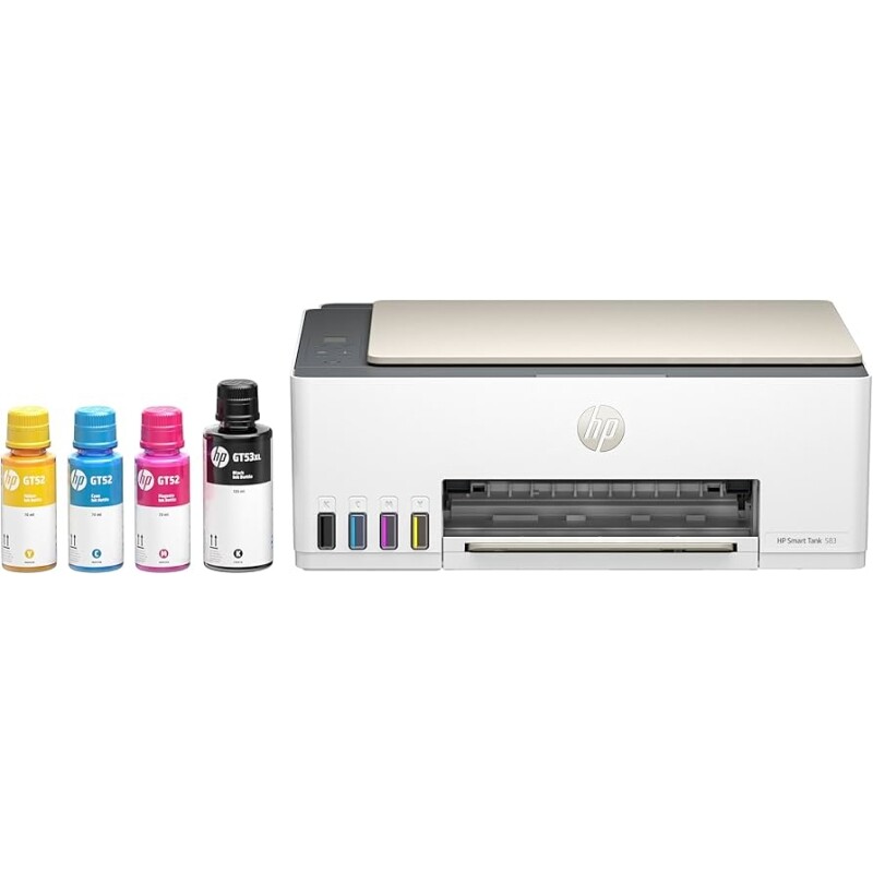 Impressora Multifuncional HP Smart Tank 583 Tanque de Tinta Colorida Wi-Fi (4A8D8A) - Impressora Copiadora e Scanner