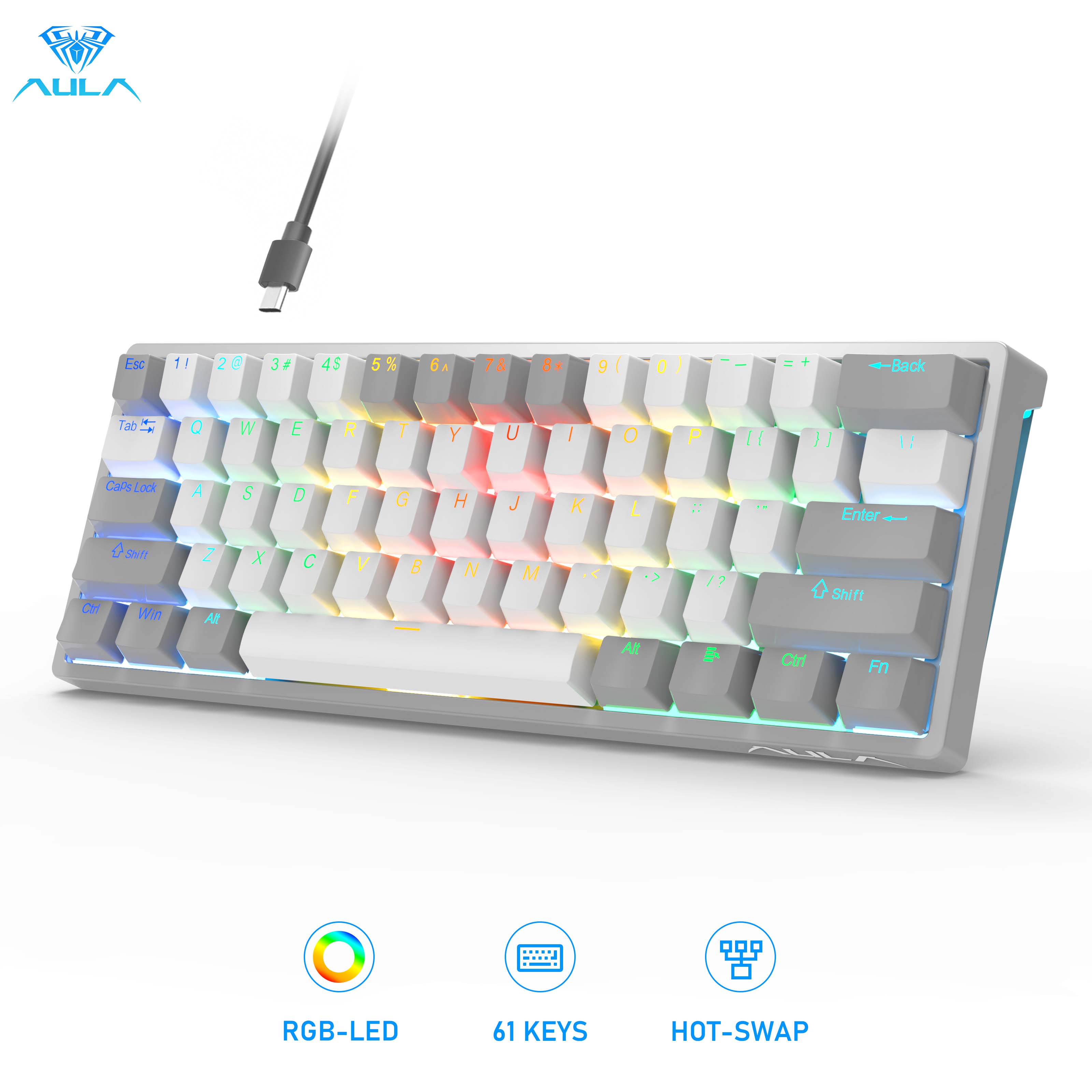 Teclado Mecânico RGB Aula F3261 60%