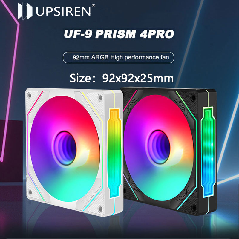 3 unidades UPSIREN UF-9 PRISM 4 PRO Ventilador de chassi de computador 92mm ARGB 4 pinos PWM Ventilador de resfriamento