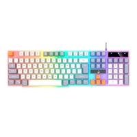 [App] Teclado de Membrana Gamer Rise Mode G1, Rainbow, USB, Branco e Cinza - RM-TG-01-WG