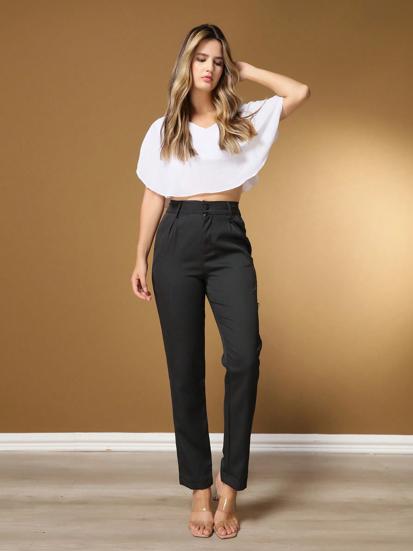 Calça Skinny em Alfaiataria Preta - Feminina