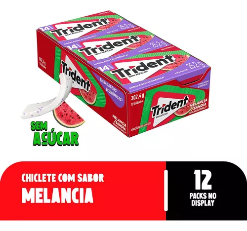 Chiclete Trident Melancia 14s - Caixa com 12 Un