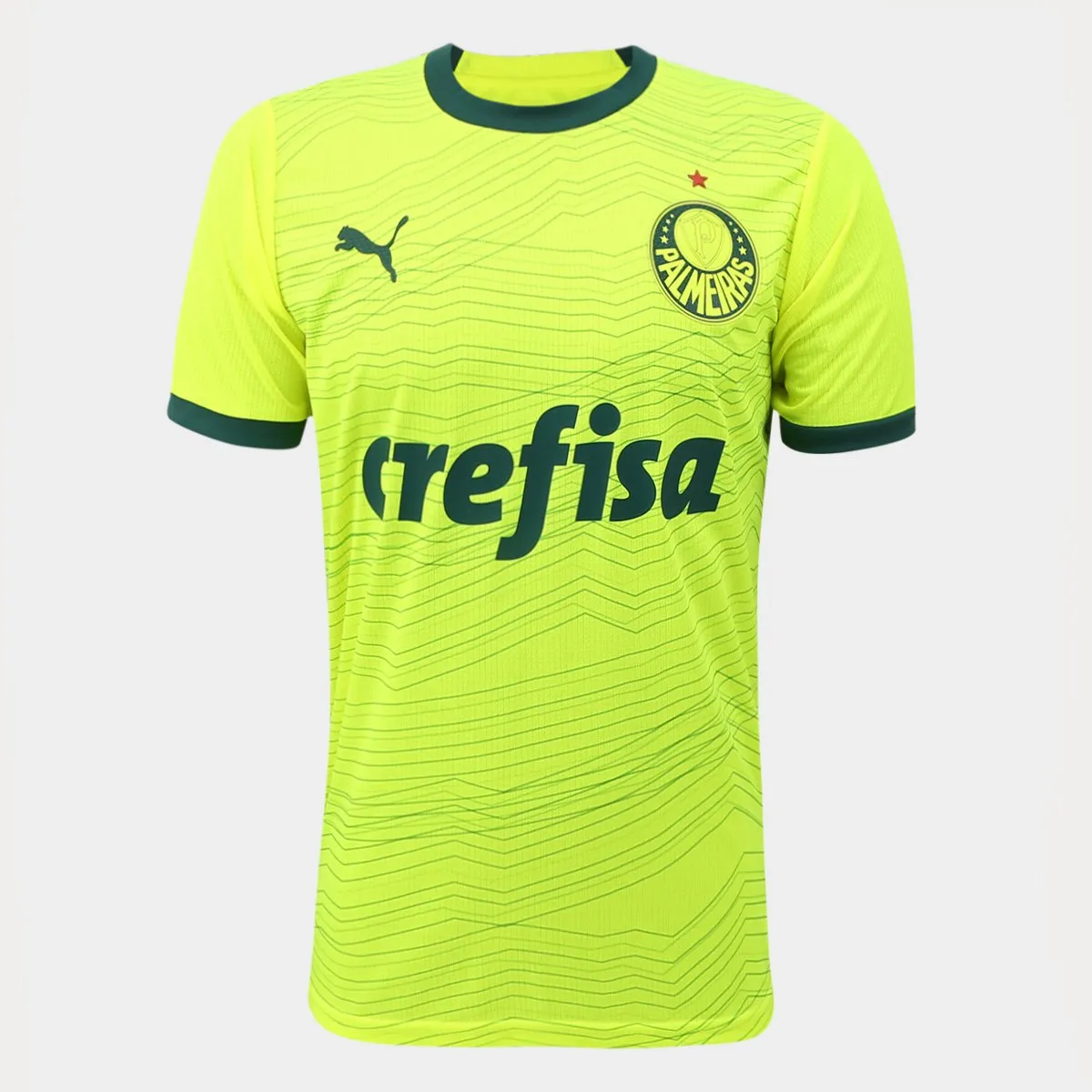 Camisa Palmeiras III 23/24 s/n° Jogador Puma Masculina - Amarelo Fluorescente