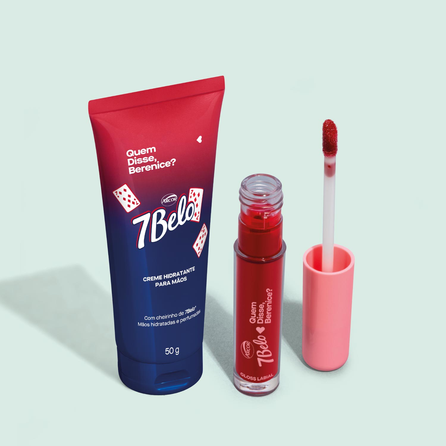 Combo 7Belo Creme Hidratante Para as Mãos + Gloss Labial Explosão de Framboesa 4ml