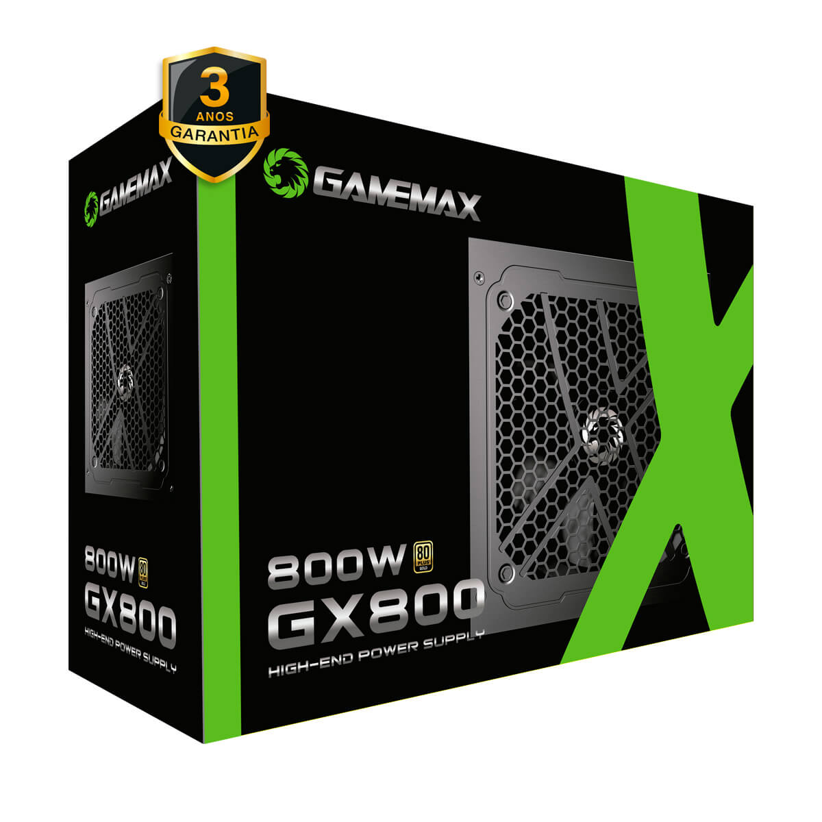 [Do Brasil] Fonte Gamemax Gx800 800w 80 Plus Gold Pfc Ativo Black