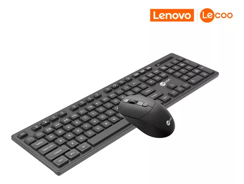 Kit Teclado E Mouse Sem Fio Lenovo Kw201 Multimidia - Preto