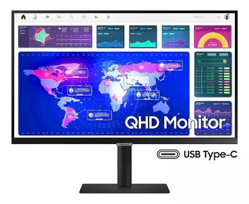 Monitor Samsung ViewFinity S6 27 QHD, Tela Plana, 75Hz, 5ms, HDMI, DP, USB-c, FreeSync, Game Mode