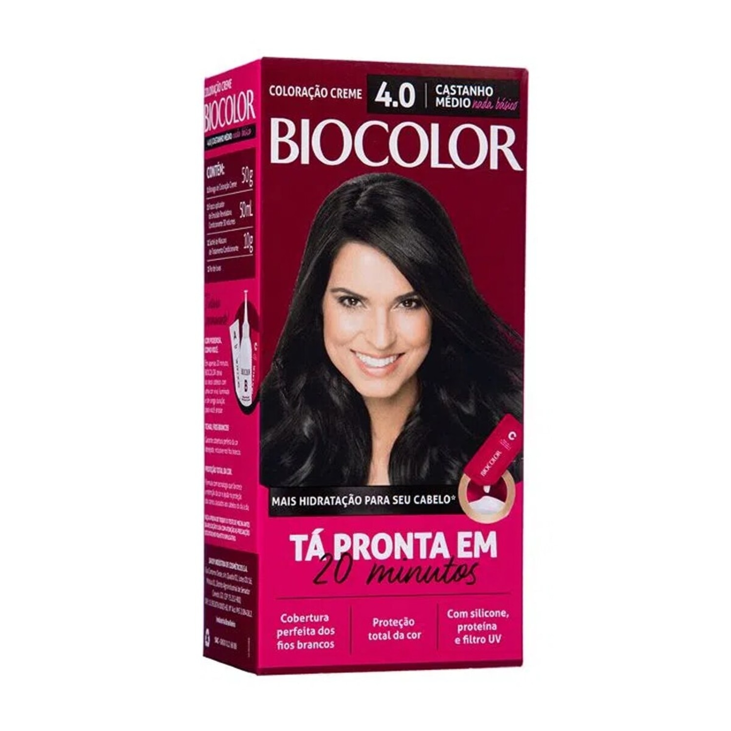 Tintura em Creme Biocolor Mini Kit 4.0 Castanho Medio Nada Basico