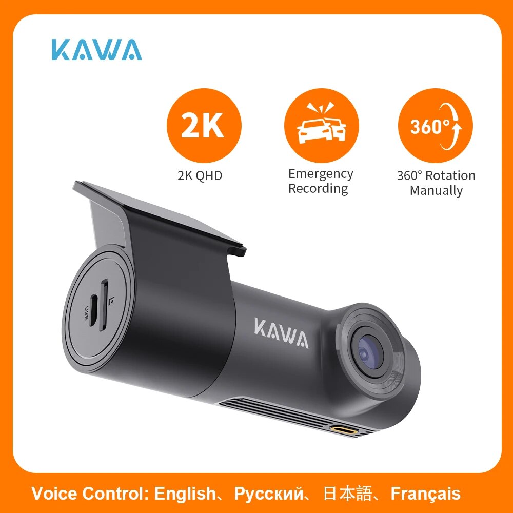 [ Taxa Inclusa | APP | G PAY | Moedas R$ 143 ] Câmera Veicular DVR KAWA D5, Gravador de vídeo, Visão Noturna, Monitor WiFi App, 2K