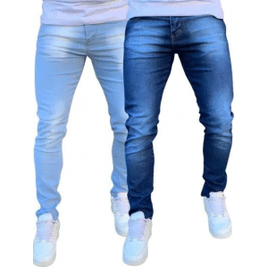 Kit 2 Calça Jeans Masculina Skinny Com Lycra