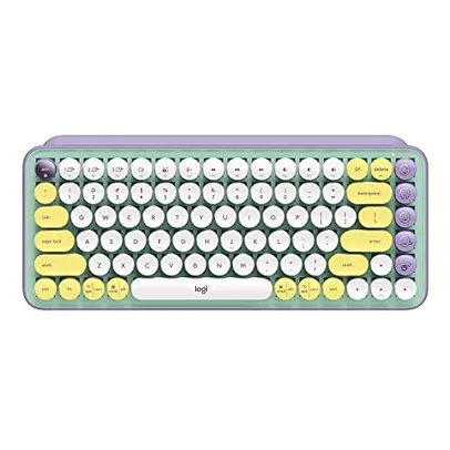 Teclado Mecânico sem fio Logitech POP Keys com teclas Emoji Personalizáveis, Design Compacto Durável, Conexão USB ou Bluetooth - Daydream