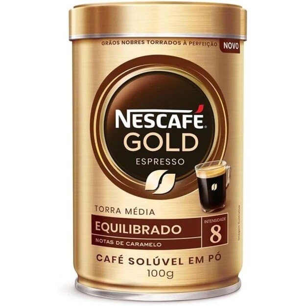 Nescafé Gold Espresso Equilibrado 8 Café Solúvel em Pó 100g