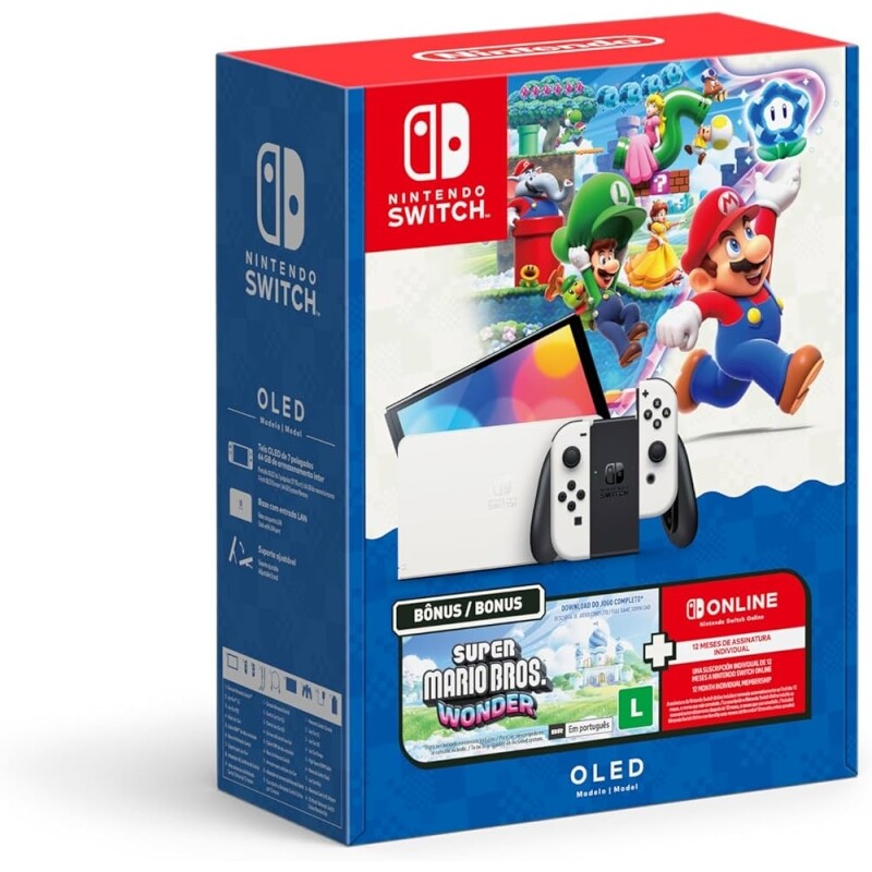 Novo Bundle Nintendo Switch OLED + Super Mario Bros Wonder