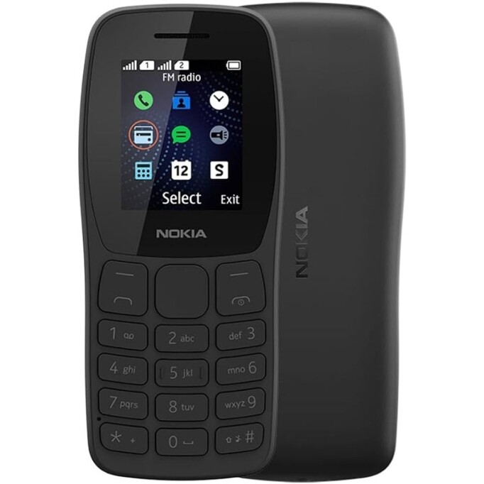 Celular Nokia 105 Dual Chip + Rádio FM + Lanterna + Jogos pré-instalados - Preto - NK093