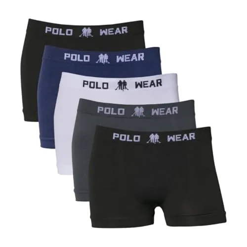 Kit 5 Cuecas Boxer Polo Wear Infantil Microfibra Sortido