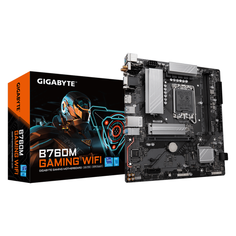 Placa Mãe Gigabyte B760M Gaming WIFI Chipset B760 Intel LGA 1700 MATX DDR5