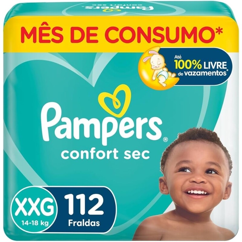 Fraldas Pampers Confort Sec XXG 112 Unidades Pampers