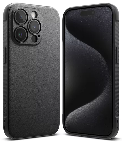 Capa antiderrapante fina e antiderrapante, proteção de nível militar, suporte de alças Ringke Onyx para Apple iPhone 15 Pro Max — preta