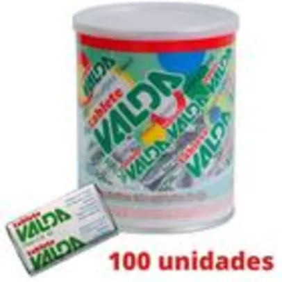 Chiclete Tablete Goma de Mascar Valda - Pote com 100 unidades