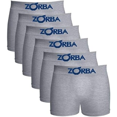 Kit 6 Cuecas Zorba Infantil Boxer Algodão sem Costura Algodão 678 Mescla Claro - M