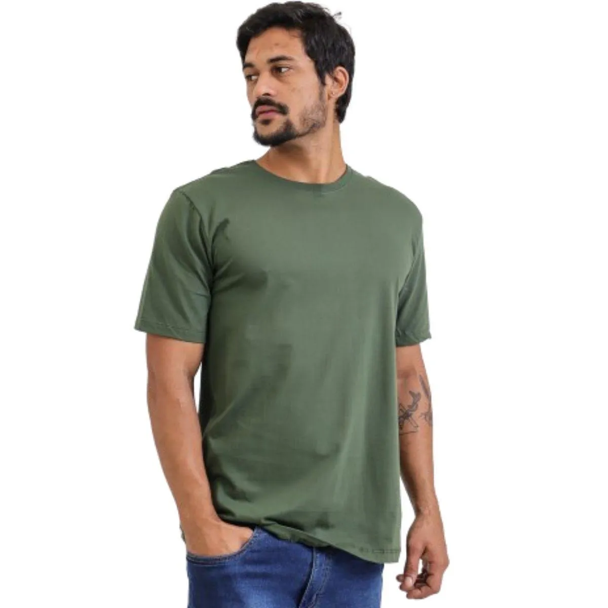 Camiseta Básica Masculina Blusa Lisa 100% Algodão Techmalhas