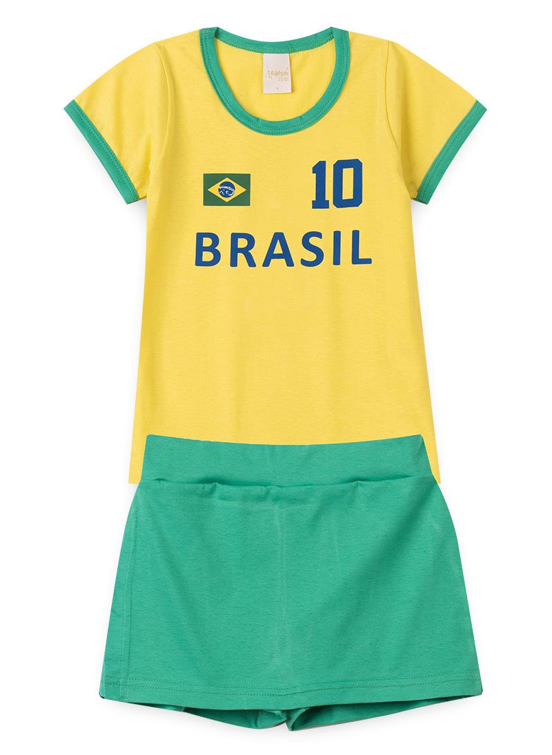 Conjunto Do Brasil Menina Amarela