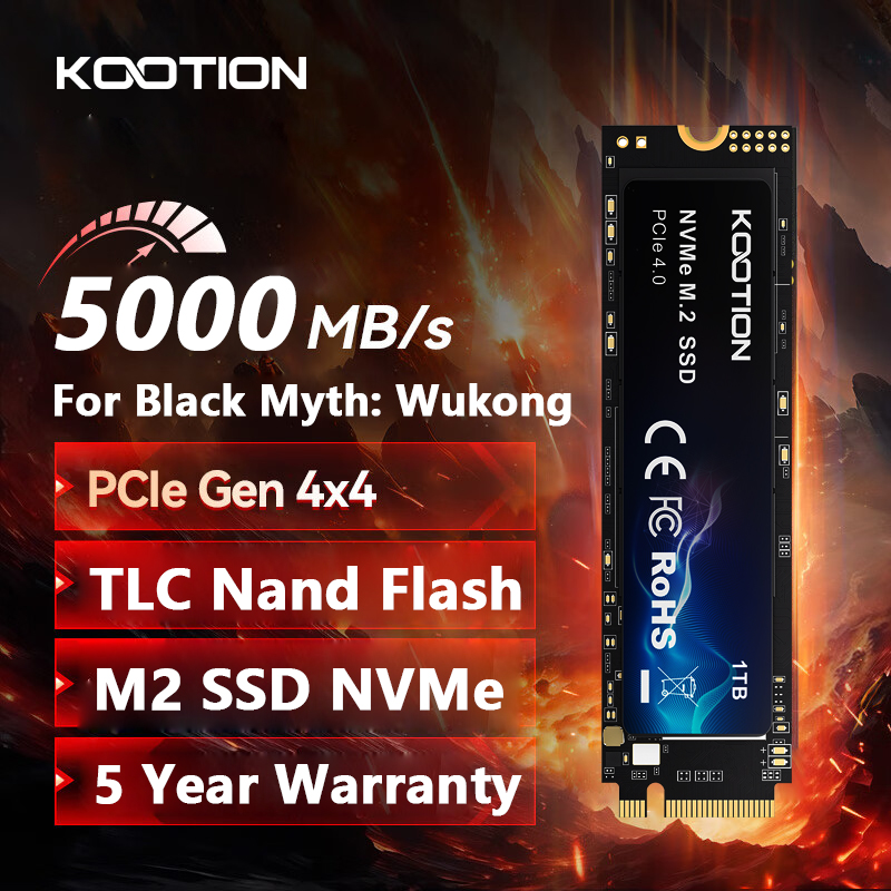 [Do Brasil/Gpay R$188] SSD Kootion M2 NVMe Gen 3 512GB - 2800Mbps / 3100Mbps - Compativel com PS5