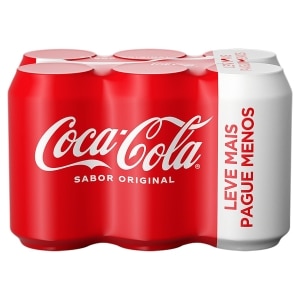 (R$ 1,99 cada) Pack Refrigerante Coca-Cola Original Lata 6 Unidades 350ml