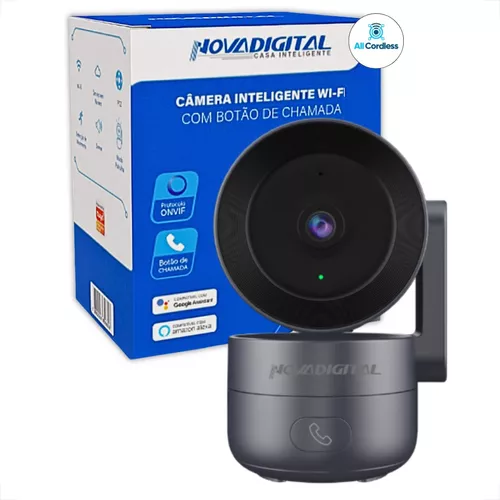 Câmera Inteligente 360º Wifi Tuya Onvif Com Botão De Chamada, Funciona Alexa Echo Show